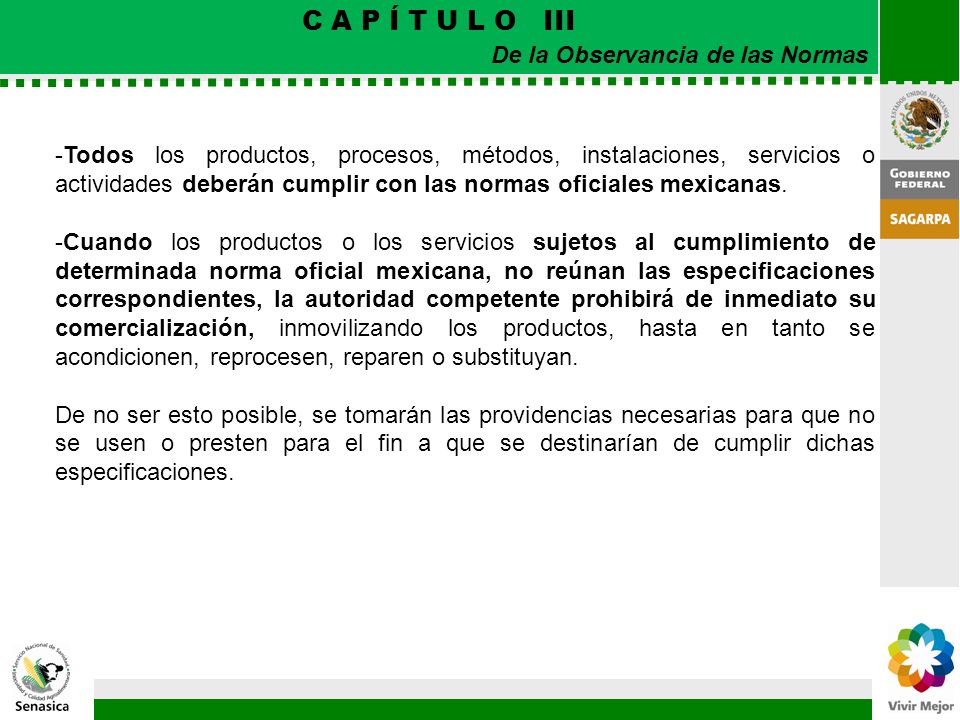 C A P Í T U L O III De la Observancia de las Normas