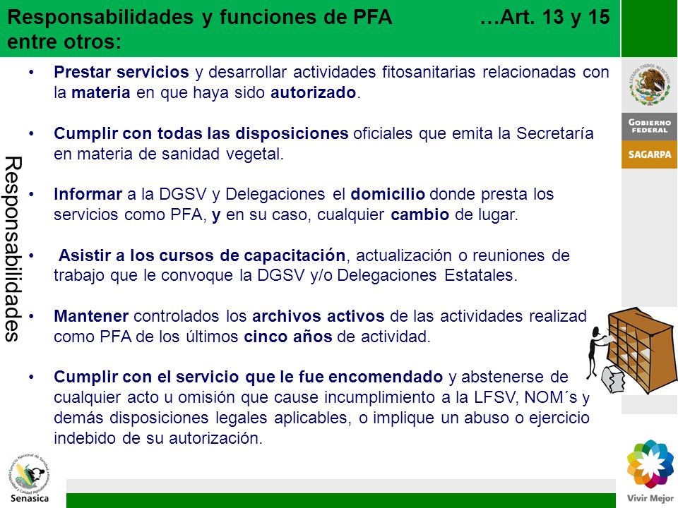 Responsabilidades Responsabilidades y funciones de PFA …Art. 13 y 15