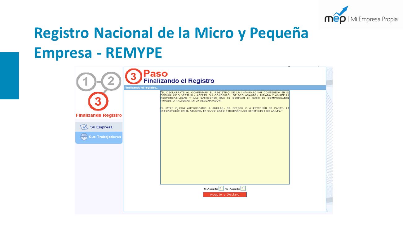 Registro Nacional de la Micro y Pequeña Empresa - REMYPE