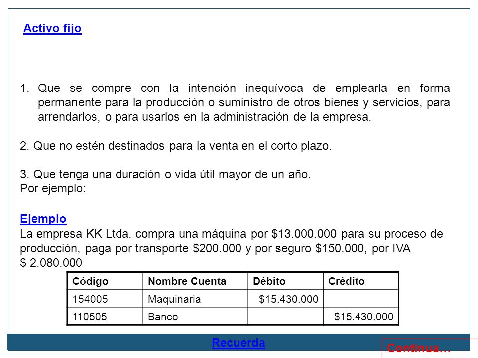 2. Que no estén destinados para la venta en el corto plazo.