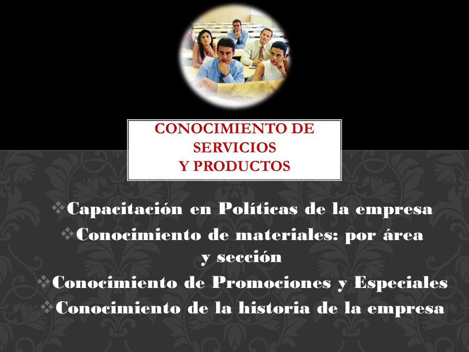 Conocimiento de Servicios y Productos