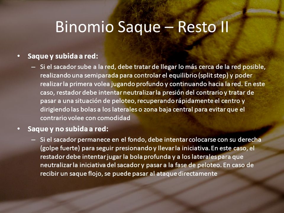 Binomio Saque – Resto II