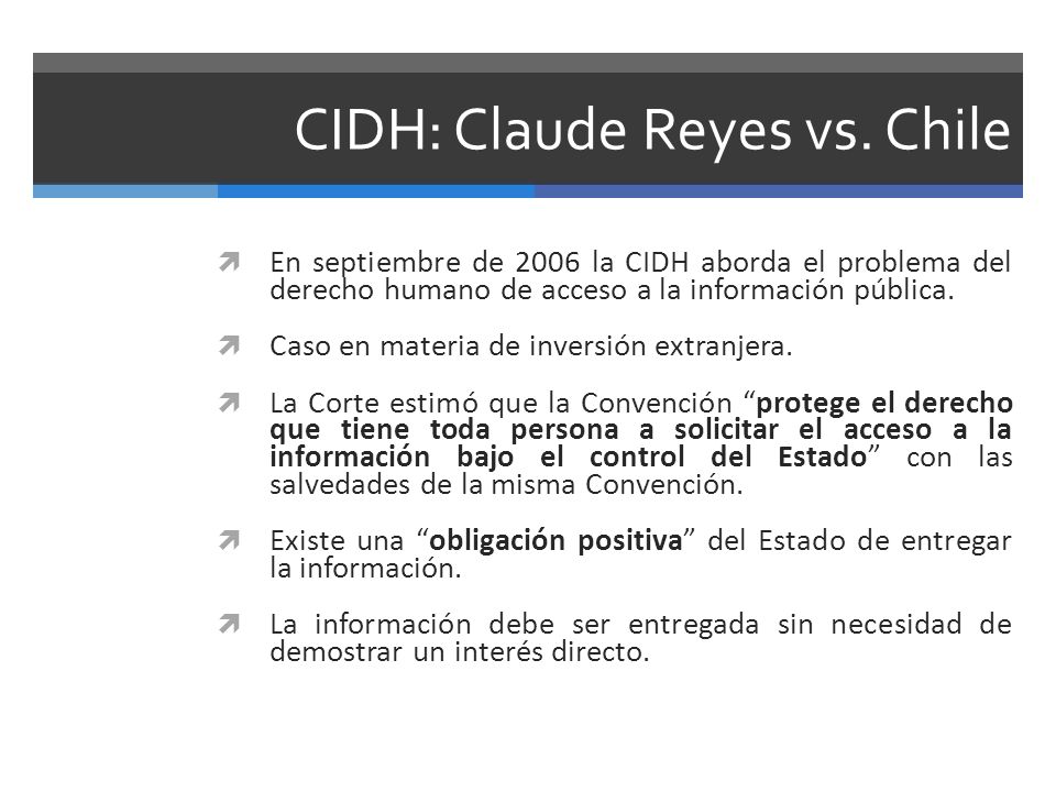 CIDH: Claude Reyes vs. Chile