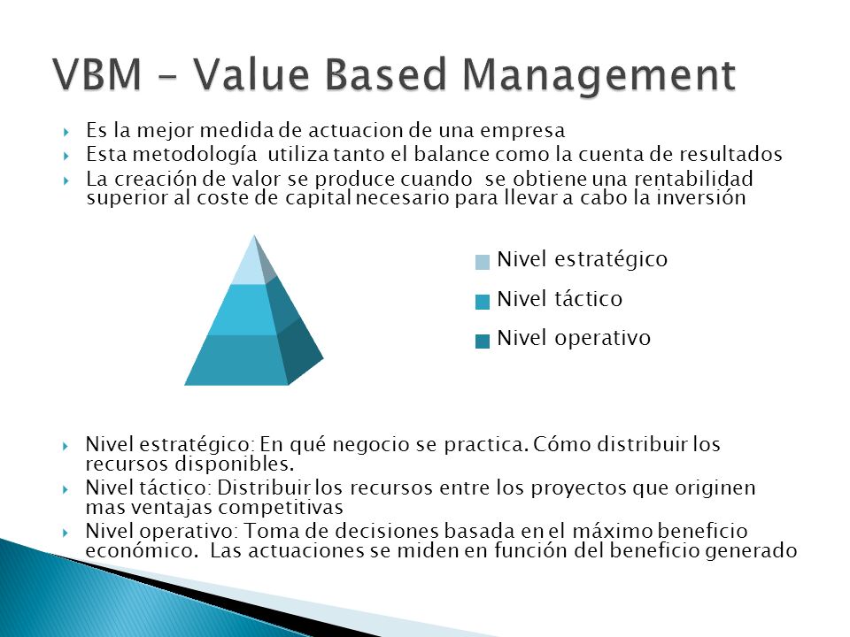 VBM – Value Based Management
