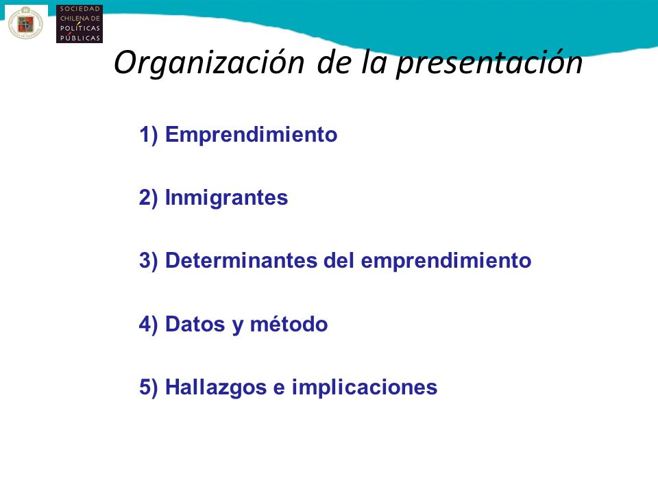 Organización de la presentación