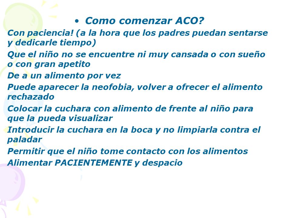 Como comenzar ACO Con paciencia! (a la hora que los padres puedan sentarse y dedicarle tiempo)