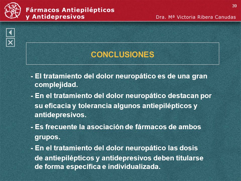 CONCLUSIONES - El tratamiento del dolor neuropático es de una gran