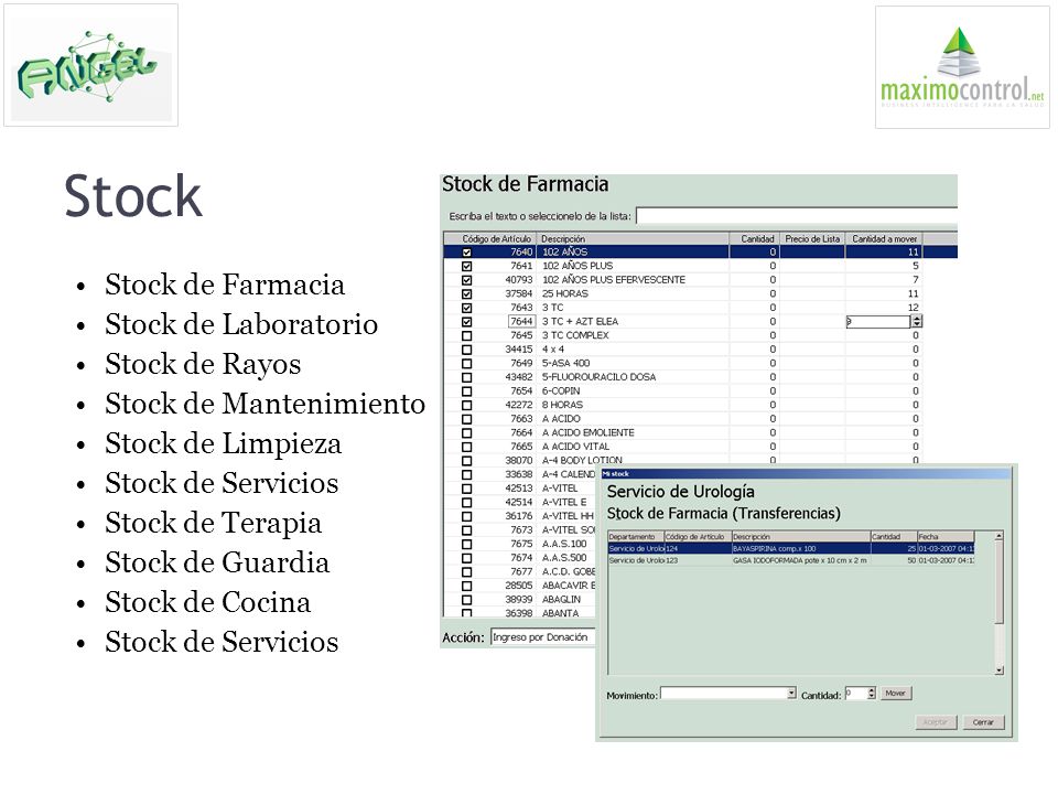 Stock Stock de Farmacia Stock de Laboratorio Stock de Rayos