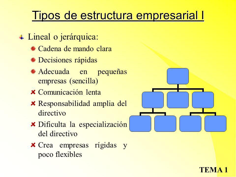 Tipos de estructura empresarial I