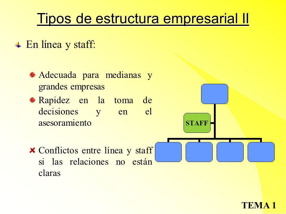 Tipos de estructura empresarial II