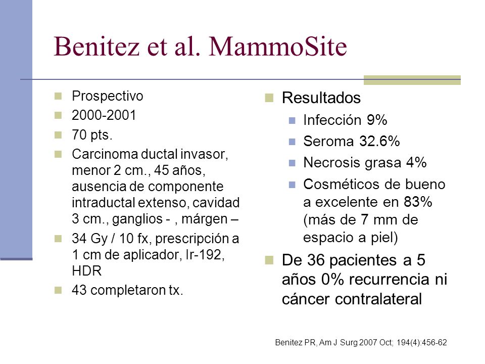 Benitez et al. MammoSite