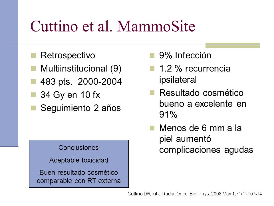 Cuttino et al. MammoSite