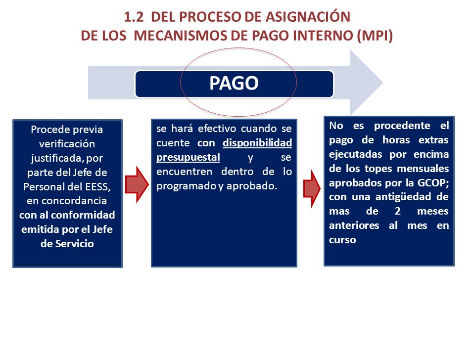 1.2 DEL PROCESO DE ASIGNACIÓN DE LOS MECANISMOS DE PAGO INTERNO (MPI)