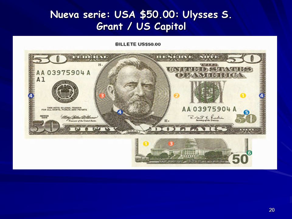 Nueva serie: USA $50.00: Ulysses S. Grant / US Capitol