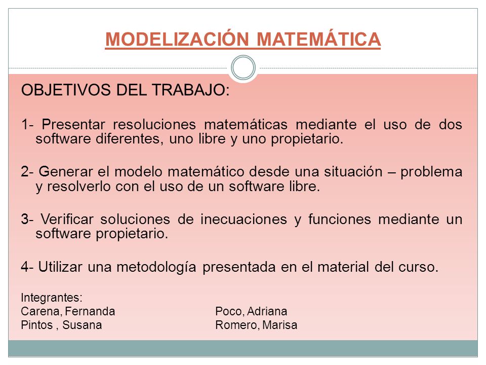 MODELIZACIÓN MATEMÁTICA
