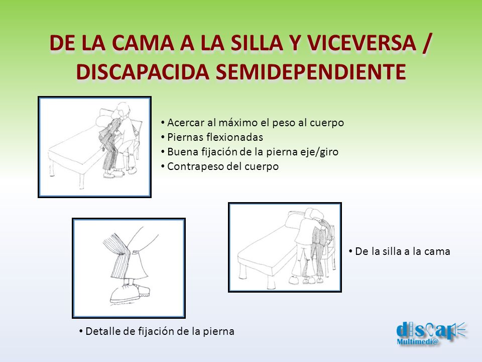 DE LA CAMA A LA SILLA Y VICEVERSA / DISCAPACIDA SEMIDEPENDIENTE