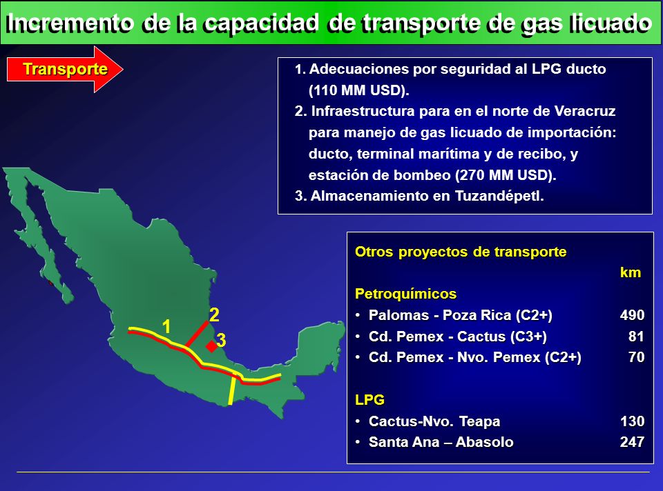 Incremento de la capacidad de transporte de gas licuado