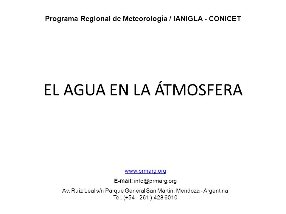 Programa Regional de Meteorología / IANIGLA - CONICET