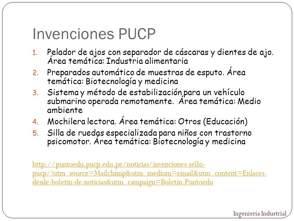 Invenciones PUCP Pelador de ajos con separador de cáscaras y dientes de ajo. Área temática: Industria alimentaria.