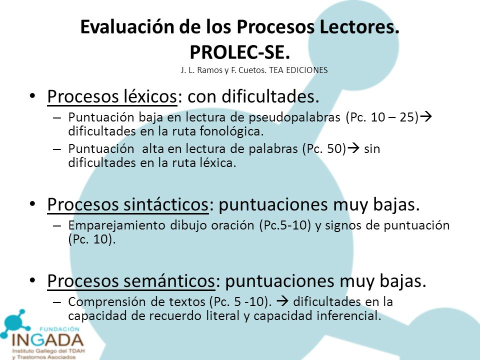 Evaluación de los Procesos Lectores. PROLEC-SE. J. L. Ramos y F. Cuetos. TEA EDICIONES