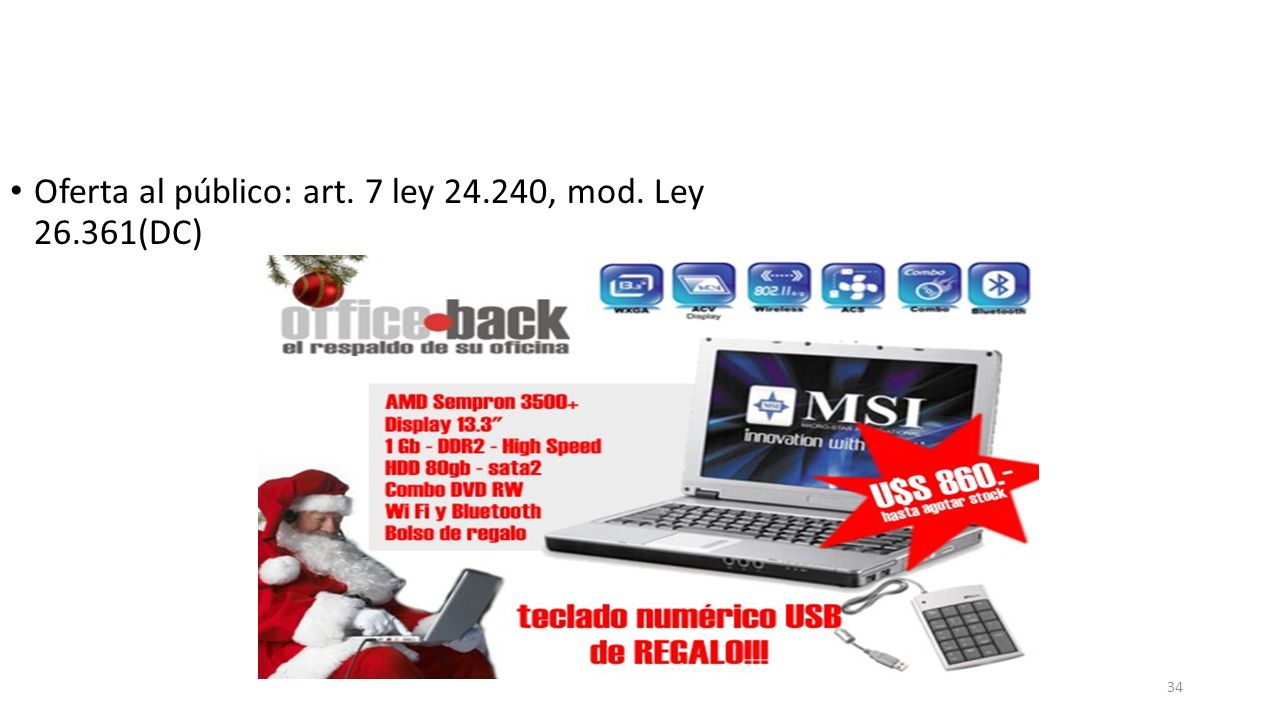 Oferta al público: art. 7 ley , mod. Ley (DC)