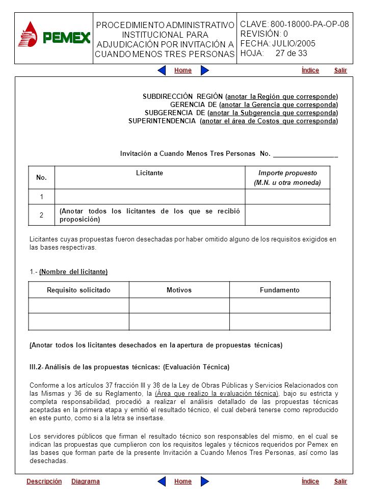 27 de 33 SUBDIRECCIÓN REGIÓN (anotar la Región que corresponde)