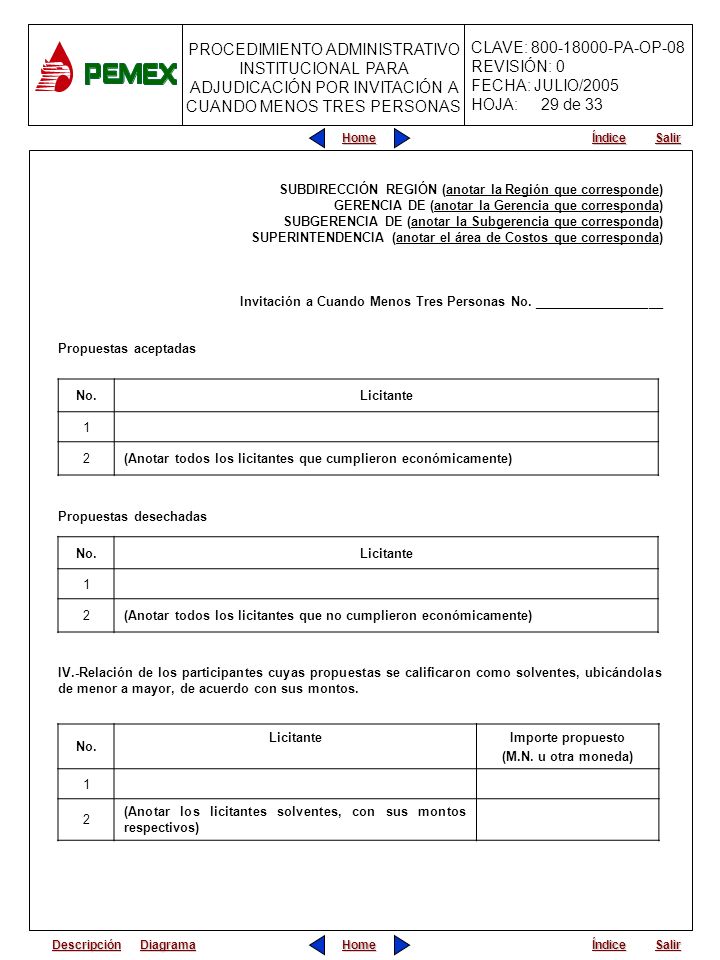 29 de 33 SUBDIRECCIÓN REGIÓN (anotar la Región que corresponde)