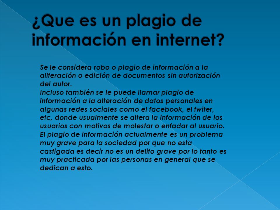 ¿Que es un plagio de información en internet