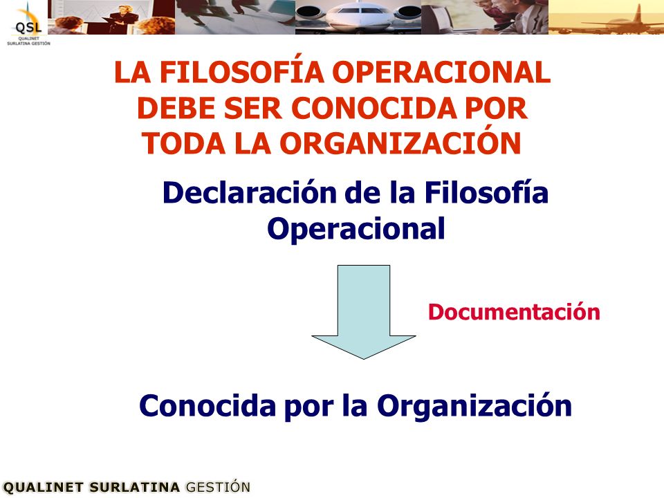 LA FILOSOFÍA OPERACIONAL DEBE SER CONOCIDA POR TODA LA ORGANIZACIÓN