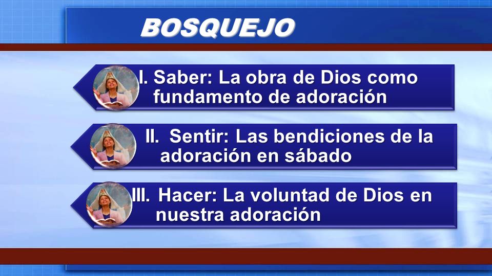 BOSQUEJO I. Saber: La obra de Dios como fundamento de adoración