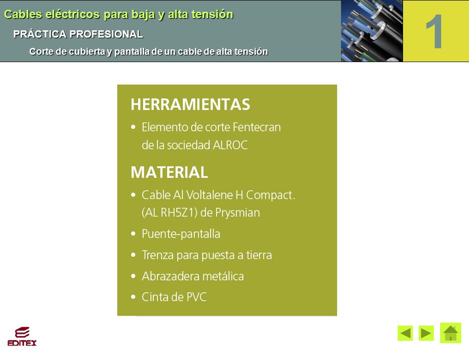1 Cables eléctricos para baja y alta tensión PRÁCTICA PROFESIONAL