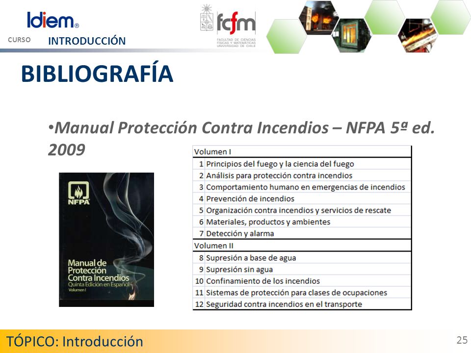 BIBLIOGRAFÍA Manual Protección Contra Incendios – NFPA 5ª ed. 2009