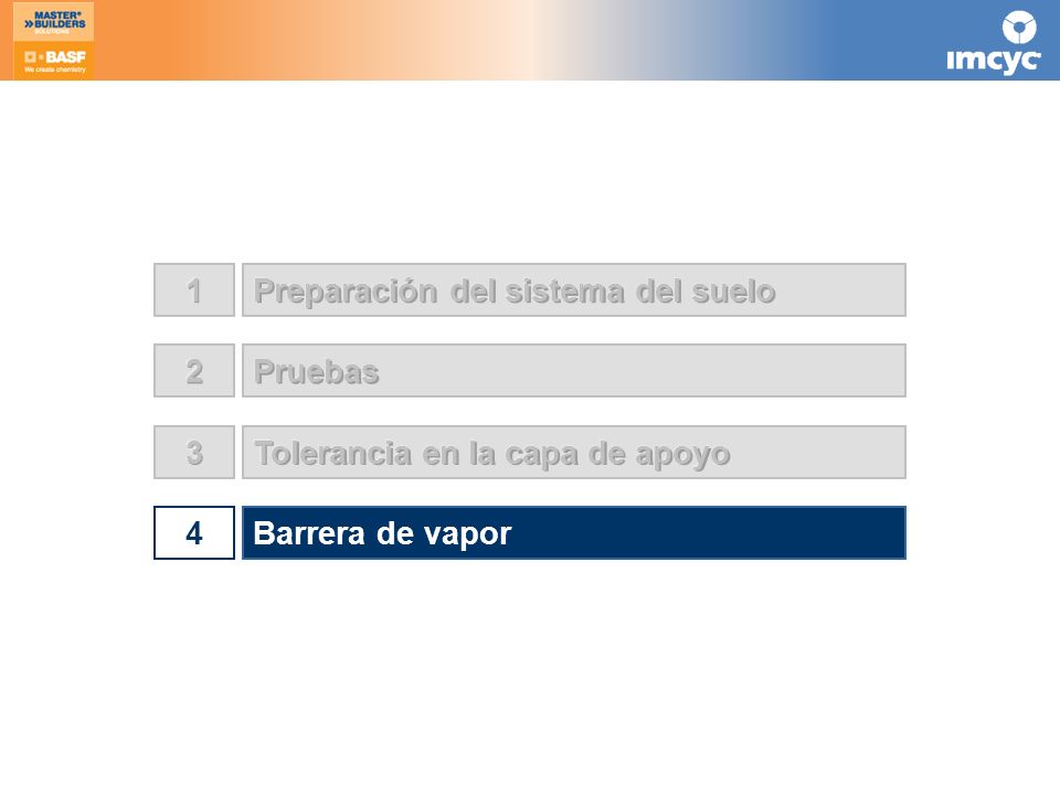 1 Preparación del sistema del suelo 2 Pruebas 3 Tolerancia en la capa de apoyo 4 Barrera de vapor