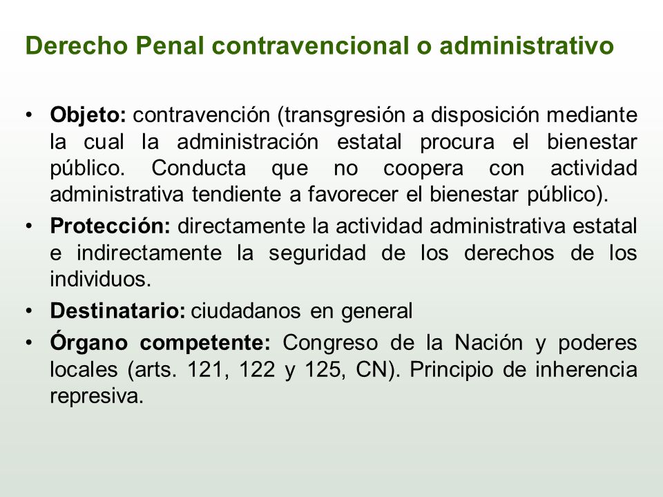 Derecho Penal contravencional o administrativo