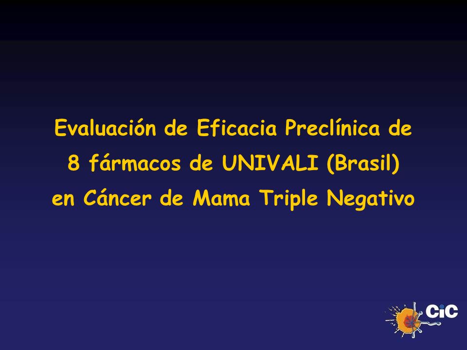 Evaluación de Eficacia Preclínica de 8 fármacos de UNIVALI (Brasil)