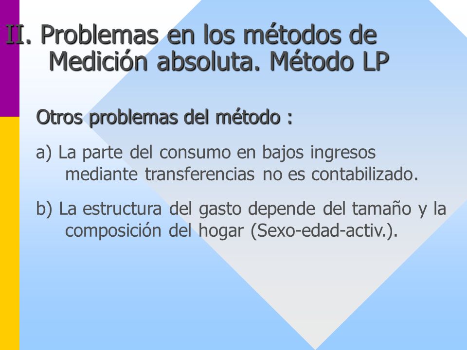 II. Problemas en los métodos de Medición absoluta. Método LP