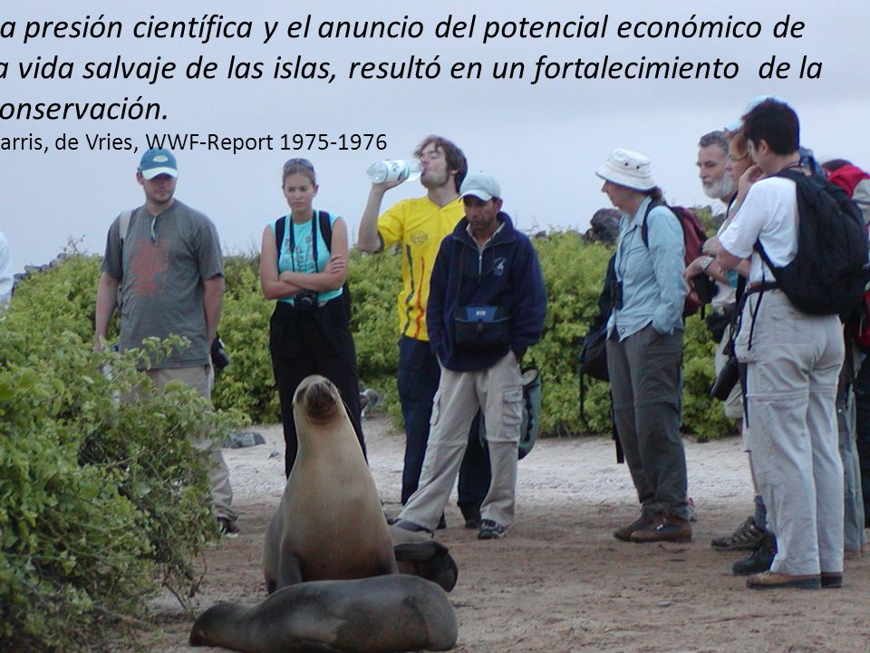 La presión científica y el anuncio del potencial económico de la vida salvaje de las islas, resultó en un fortalecimiento de la conservación.