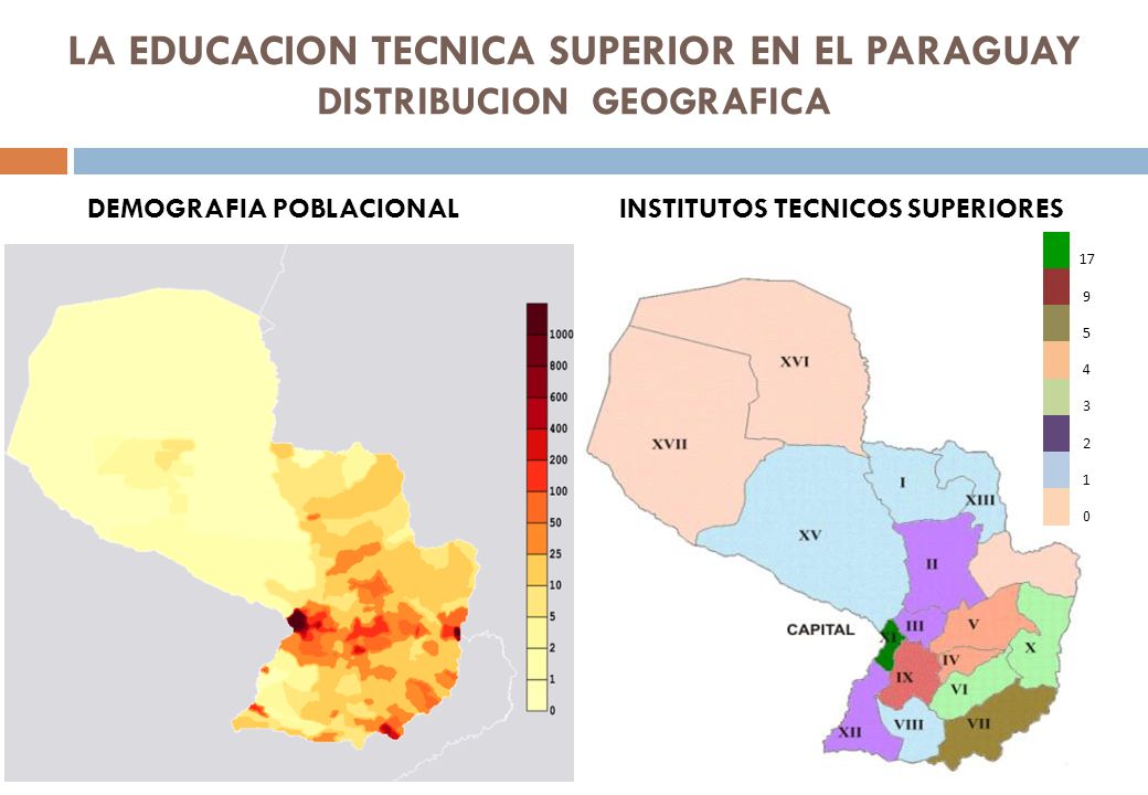 LA EDUCACION TECNICA SUPERIOR EN EL PARAGUAY DISTRIBUCION GEOGRAFICA