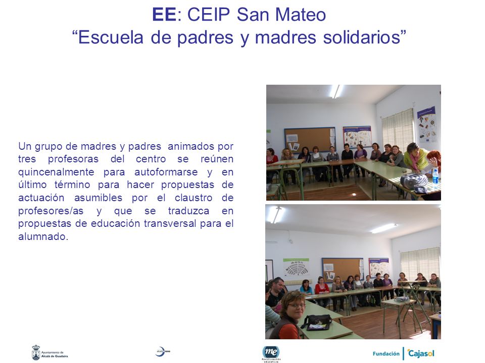 EE: CEIP San Mateo Escuela de padres y madres solidarios