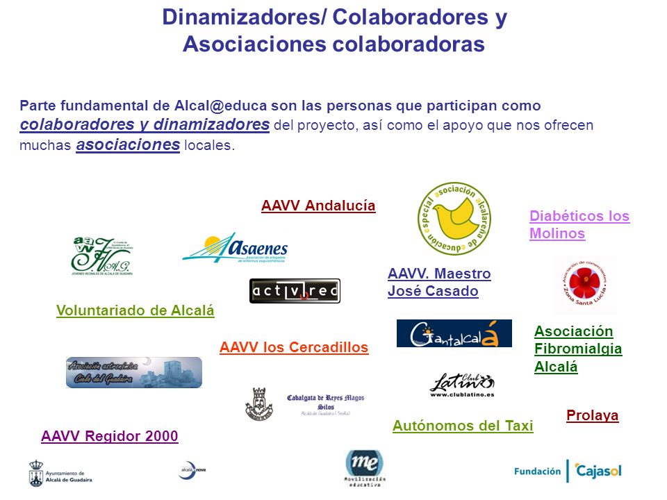 Dinamizadores/ Colaboradores y Asociaciones colaboradoras