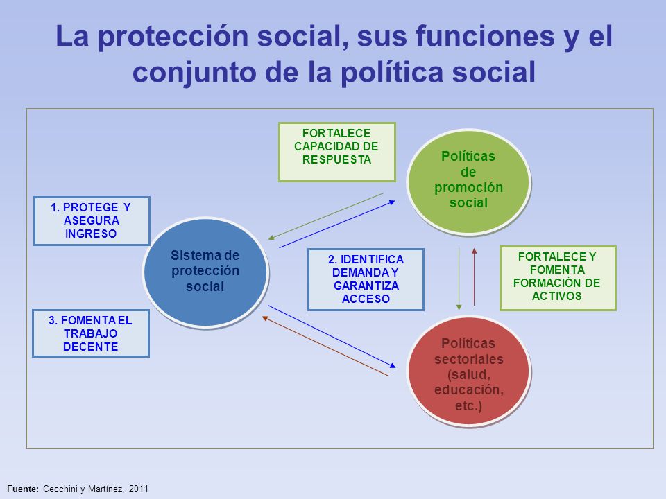 La protección social, sus funciones y el conjunto de la política social