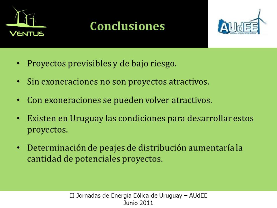 II Jornadas de Energía Eólica de Uruguay – AUdEE