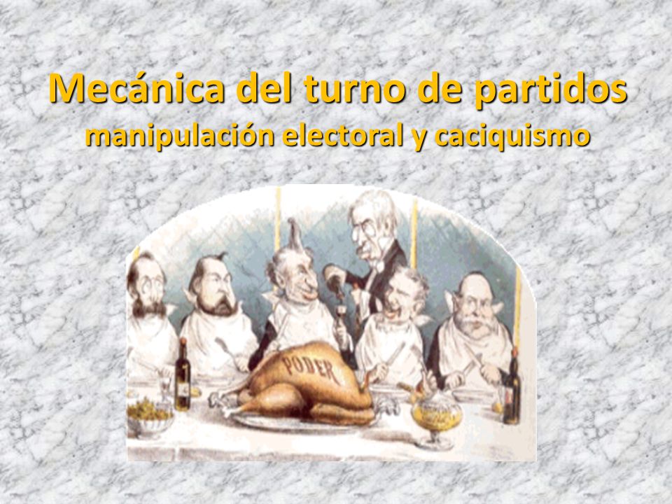 Mecánica del turno de partidos manipulación electoral y caciquismo