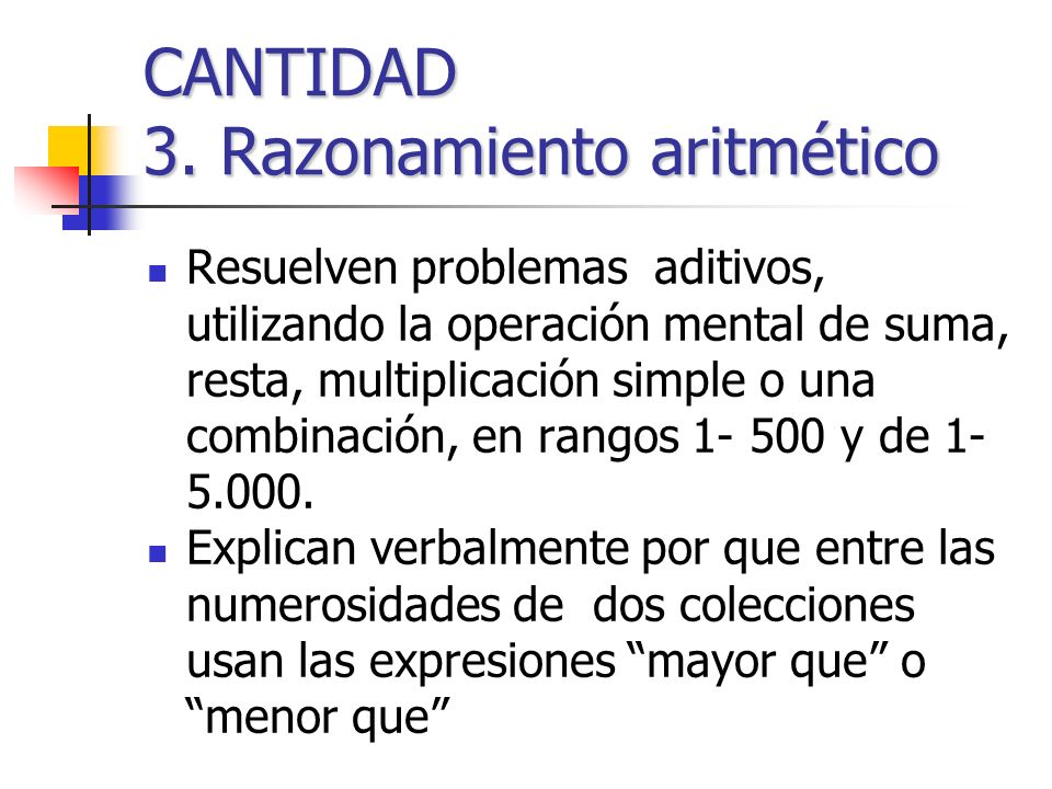 CANTIDAD 3. Razonamiento aritmético