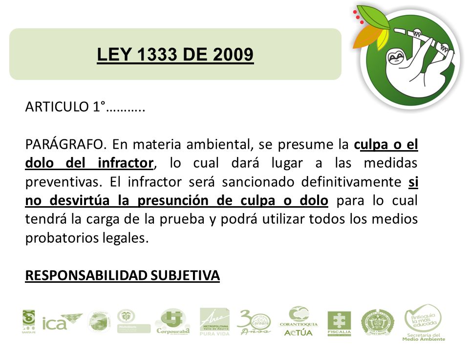 LEY 1333 DE 2009 ARTICULO 1°………..