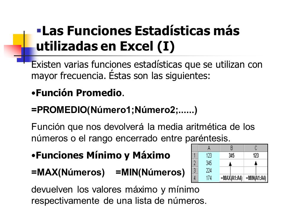 Las Funciones Estadísticas más utilizadas en Excel (I)
