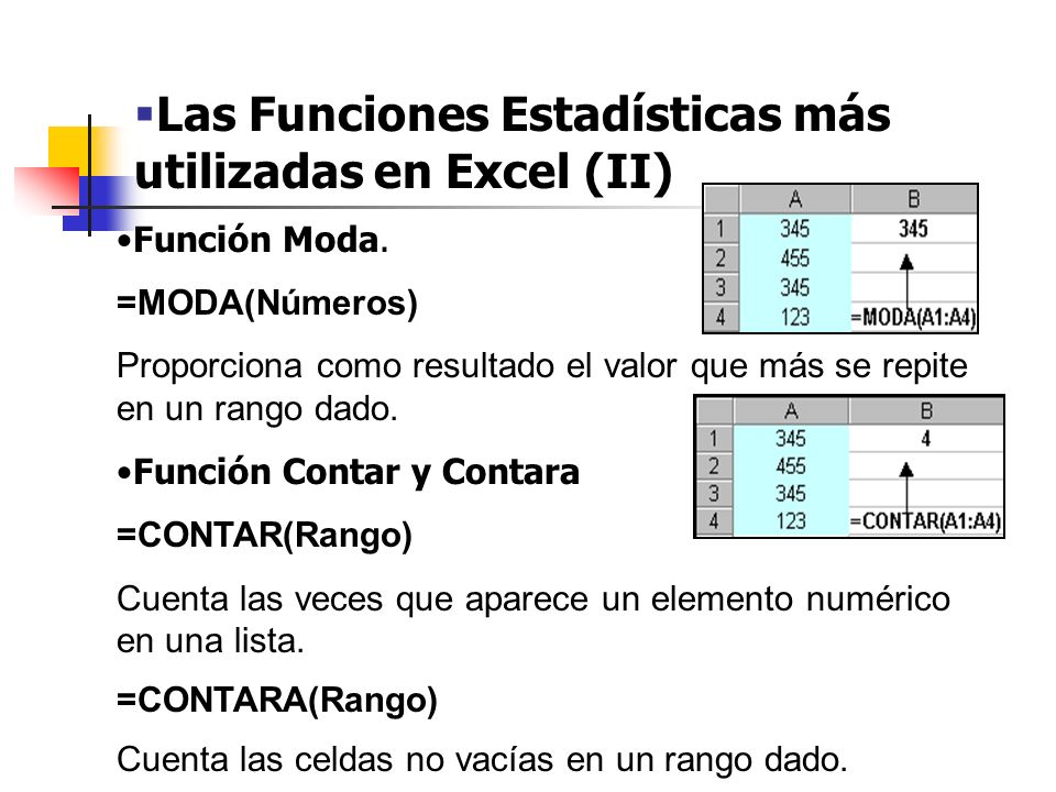 Las Funciones Estadísticas más utilizadas en Excel (II)