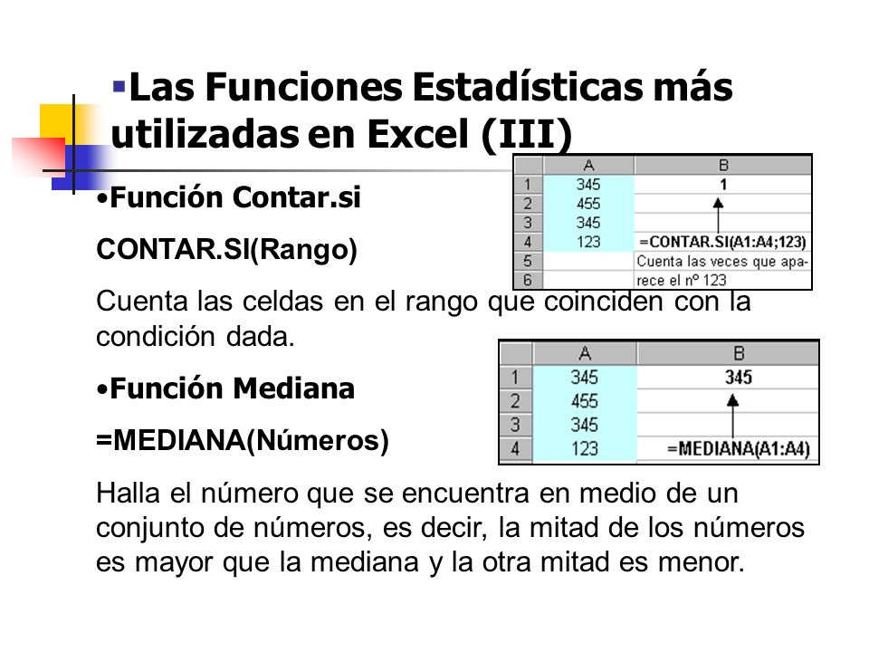 Las Funciones Estadísticas más utilizadas en Excel (III)