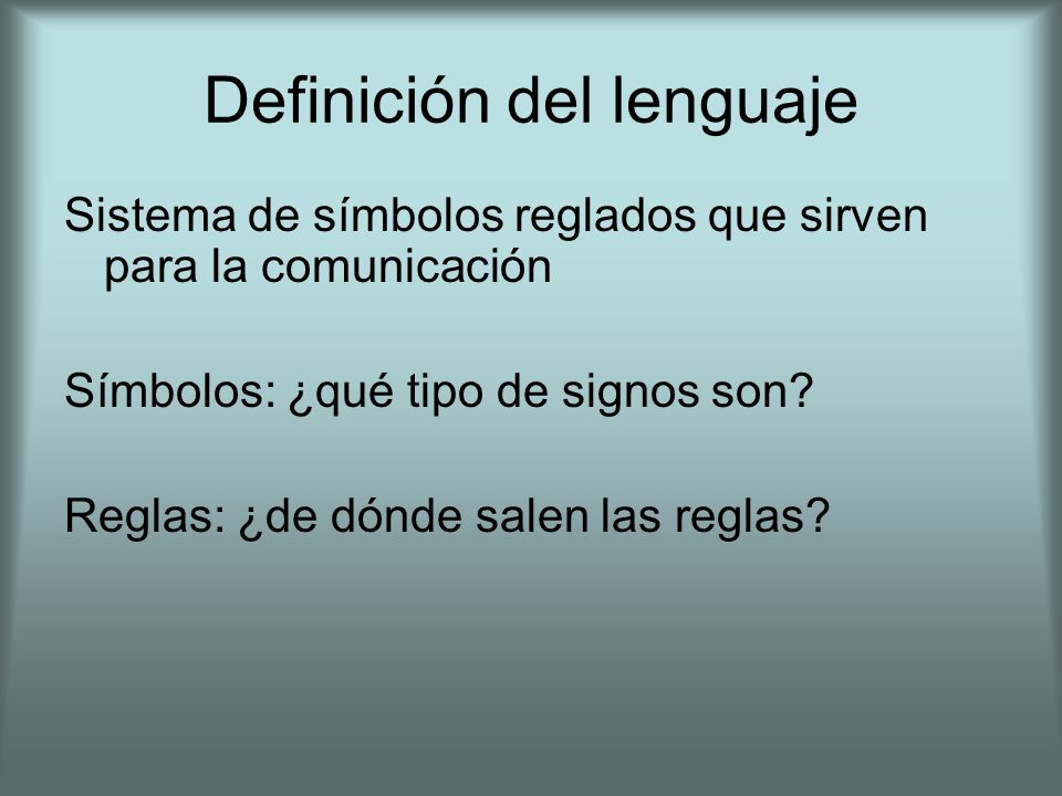 Definición del lenguaje