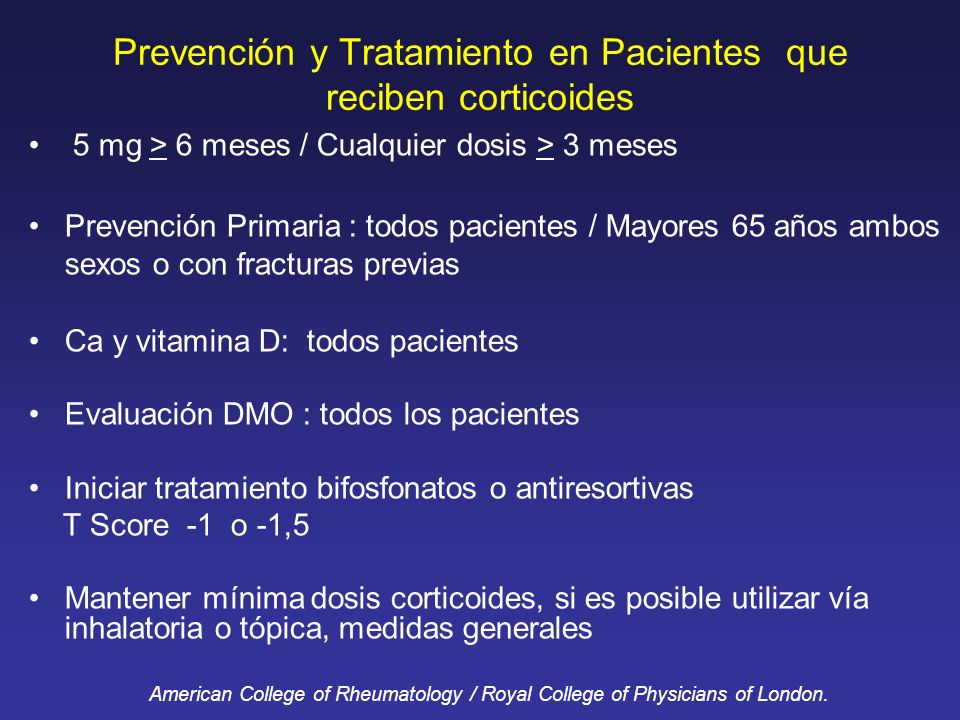 Prevención y Tratamiento en Pacientes que reciben corticoides